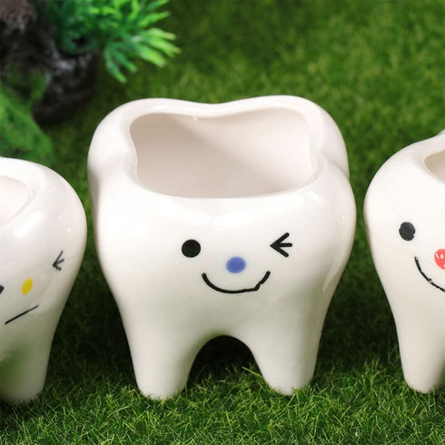 Ceramic Planter Ceramic Planter 2pcs Ceramic Tooth Planter Mini Porcelain Succulents Flower Pot Cute Pen Pencil Holder for Office Home Desk Decor ...