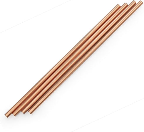 HealthAndYoga™ qPipe Copper Drinking Straws - Healthier, Reusable and Environment Friendly Straws with Cleaning Brush (Set of 4)...