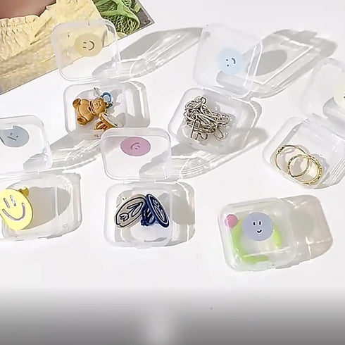 48 Pcs Clear Small Plastic Storage Containers Anti Oxidation Transparent Jewelry Storage Holder for Small Item Craft, Beads, Pills, Ear Studs, Nec...