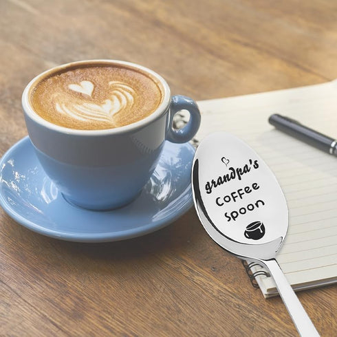 Grandpa Birthday Christmas Gifts for Grandad Grandfather Grandpa Coffee Spoon Gift for Coffee Lovers Gift for Papa Grandpa Tea Ice Cream Spoon Gif...