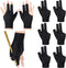 8 Pcs 3 Fingers Pool Gloves Billiards Left Hand Shooters Snooker Cue Sport Glove Show Gloves for Women Men Billiard Shooters Carom Sports Accessor...