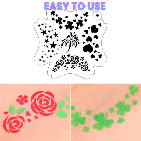 Depvision Reusable Face Paint Stencils for Body Art Painting Halloween Party Makeup Stencils (Joy)...