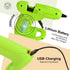 Cordless Hot Melt Glue Gun - USB Rechargeable 2600mAh Wireless Glue Gun with 30pcs Mini Glue Sticks - Battery Operated & Charger Hot Glue Gun Kit ...