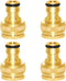 Joywayus Brass Garden Hose Tap Connector 1/2" and 3/4" GHT 2-in-1 Female Threaded Faucet Nozzle Quick Connect Adapter Universal Pipe(Pack of 4)...