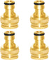 Joywayus Brass Garden Hose Tap Connector 1/2" and 3/4" GHT 2-in-1 Female Threaded Faucet Nozzle Quick Connect Adapter Universal Pipe(Pack of 4)...