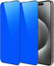 2 Piece Privacy Tempered Glass for iPhone 15 Pro Max 6.7 inch Anti-blue Anti-Spy Screen Protector Mirror Blue...