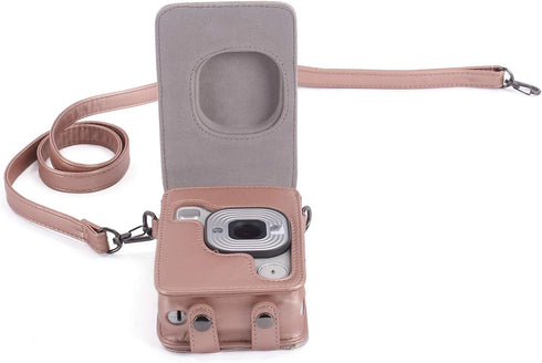 Phetium Protective Case Compatible with Instax Mini Liplay Hybrid Instant Camera and Printer, Soft PU Leather Bag with Removable/Adjustable Should...
