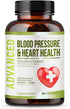 Heart Health Blood Pressure Support Supplement - Support Blood Pressure & Healthy Circularity Naturally with Hawthorn Berry & Hibiscus.Vitamins Pi...