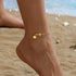 Gold Initial Ankle Bracelets for Women Dainty Waterproof Gold Cross Chain Anklet Personalized A-Z Coin Disc Letter Ankle Bracelet Summer Beach Jew...