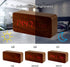 OCT17 Wooden Digital Alarm Clock, Multi-Function Smart Alarm Clock, LED Light Alarm Clock with USB Power Supply, Voice Control, Thermometer - Brow...