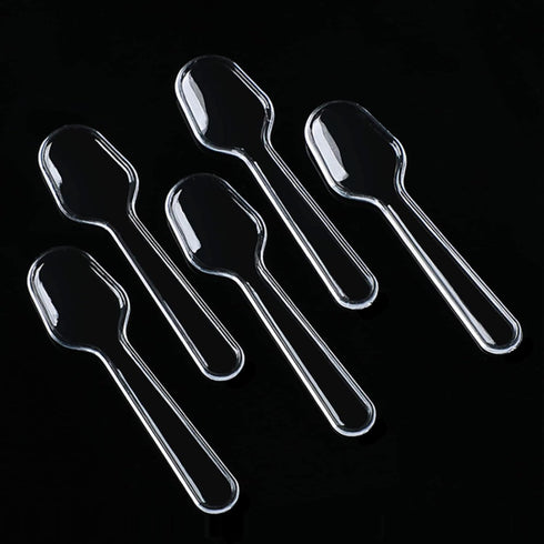 500 Pcs Disposable Clear Plastic Mini Spoon Best for Jelly Pudding Yogurt Ice Cream Desert Cake Appetizer Party...