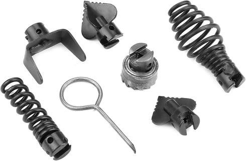7Pcs Drain Cleaner Combination Cutter Head Set, 16mm Manganese Steel Blades For Pipeline Dredging Cleaning Machine, 6 Cutter Heads 1 Key...