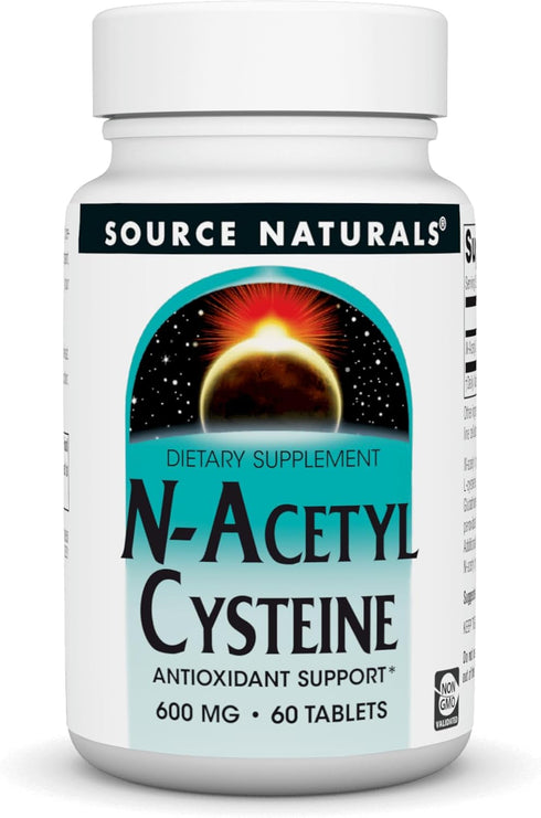 Source Naturals N-Acetyl Cysteine Antioxidant Support 600 mg Dietary Supplement That Supports Respiratory Health* - 60 Tablets...