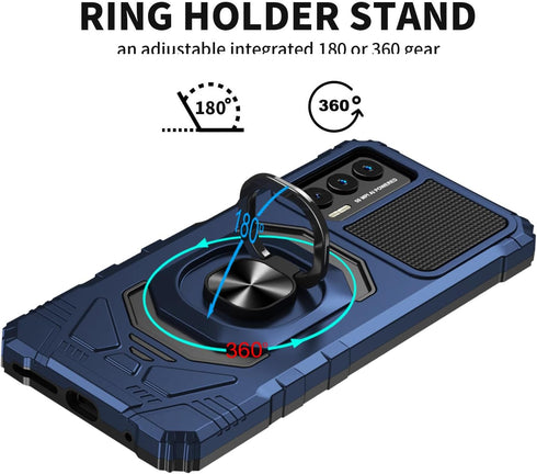 for Cricket Outlast Case, with Tempered Glass Screen Protector Heavy Duty Protection Technology Built-in Kickstand Rugged Shockproof Protective Ph...