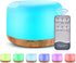 300ML Essential Oil Diffuser, Remote Control Ultrasonic Aromatherapy Oil Diffusers Cool Mist Humidifier, Waterless Auto-Off and 7 LED Light Colors...