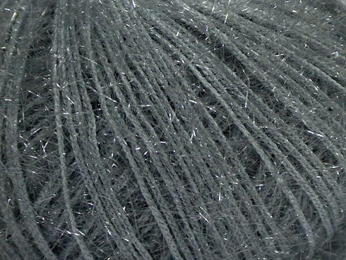 Sparkle Soft - Ice Yarns Metallic Lurex Nylon Eyelash Yarn 50gr (1.76ounces) 140m (153 Yards) Grey, Grey, Sparkle...