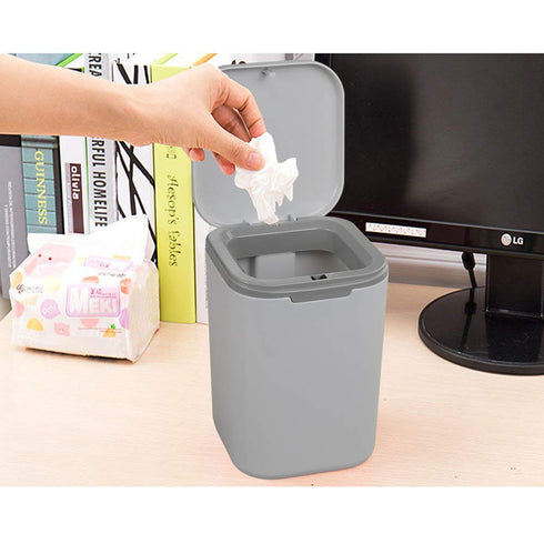 Recycled Tiny Desktop Trash Can, Car Waste Can, 0.5 Gallon (Gray)...