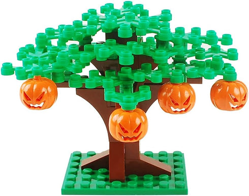 Tree Building Blocks Plant Sencery Accessories Set Building Bricks Kit DIY Building Set Compatible All Major Brands (Small Tree with Pumpkin)...