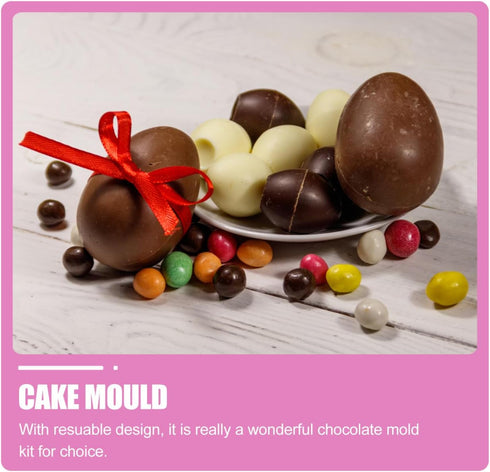Amosfun Silicone Baking Cake Mold 8-Cavity Easter Egg Shaped Molds for Diy Cooking Perfect for Chocolate Muffins and Cakes - Coffee Color 10.62 X ...