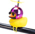 wonuu Rubber Duck Toy Car Ornaments Yellow Duck Car Dashboard Decorations Squeeze Duck Bicycle Horns with Propeller Helmet (Bright Rose-Light)...