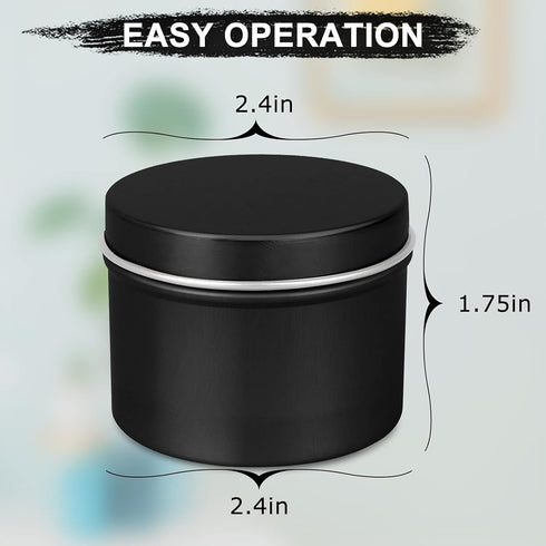 DINGPAI Candle Tin 18 Pcs, 4oz Candle Containers for DIY Candle Making, Black Color, Arts & Crafts, Storage and Holiday Gifts...