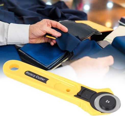 Rotary Cutter with Blade Handheld Rotary Roller Cutter Sewing Craft Cutting Tool Cloth Sewing Cutter Craft Supplies for Crafting Sewing Quilting P...
