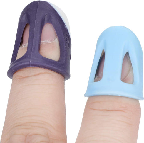 2Pcs Guard Fingertip Protectors Thimble Sleeve Finger Protector Silicone Fingerstall Quilting Craft Accessories...