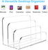 Mail Organizer Countertop, 3 Section Clear Acrylic Small File Holders Letter Organizer for Desk, Modern Filing Accessories for Document, Office, H...
