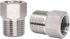 stainless steel reducer Hex bushing, 3/8 male to 1/4 female NPT thread reducing adapter for water line gas oil air hose fuel hydraulic pipe fittin...