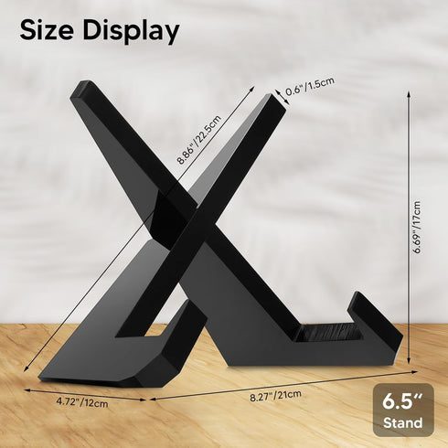Cookbook Stand Acrylic Plate Holder for Display Picture Frame Stand 6.5 Inch Black Display Stand for Photos Frame, Books, Plates, Artwork, Records...