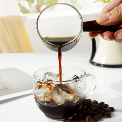 1 Pack Espresso Shot Glass 75ML Triple Pitcher Barista Single Spouts With Wood Handle By BCnmviku...