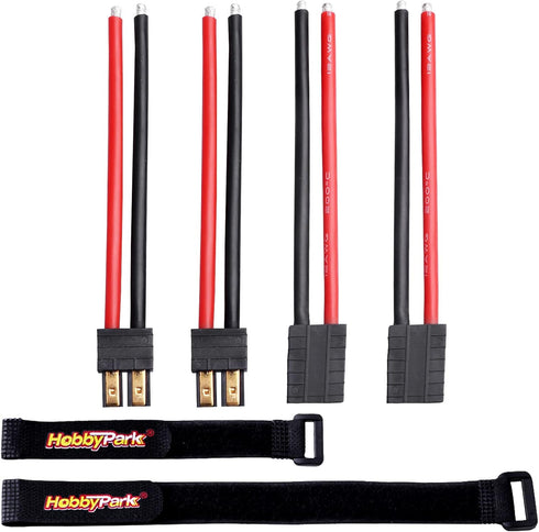 Hobbypark RC Battery Adapter Connector Male & Famale with 12AWG 12 Gauge Silicone Cable Wire Extension Lead for Traxxas Batteries...