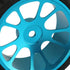 Mxfans 4Pcs Plastic Tires & Blue 10-Spokes Aluminum Wheel Rims for RC 1:10 On-Road Car...