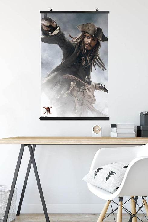 Trends International Disney Pirates of the Caribbean: At World's End - Jack Sparrow Wall Poster, 22.375" x 34", Premium Poster & Clip Bundle...