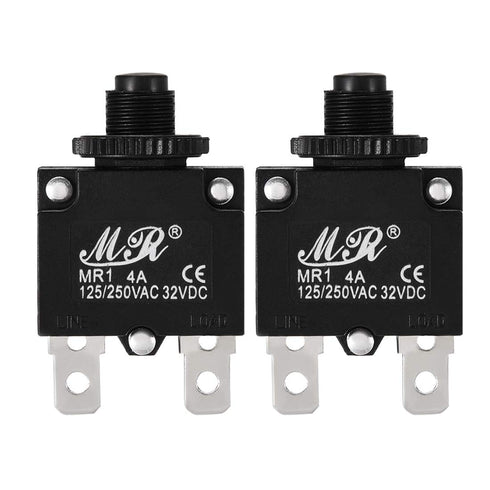 uxcell 2Pcs Thermal Overload Protector AC 125/250V 4A Push Button Reset Circuit Breaker...