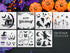 Stencils Happy Halloween 10?10” 8-Pack Set: DIY Halloween Crafts, Reusable Large Stencils for Pumpkins, Walls, and Wood Painting - Halloween Skele...