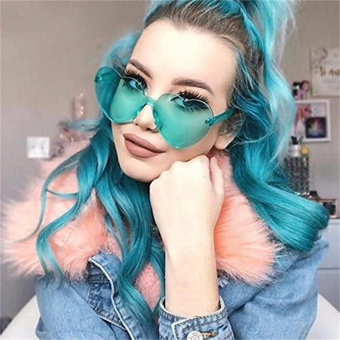 ADE WU Cute Heart Sunglasses for Women Men Trendy Fun Colorful Rave Party Sun Glasses...