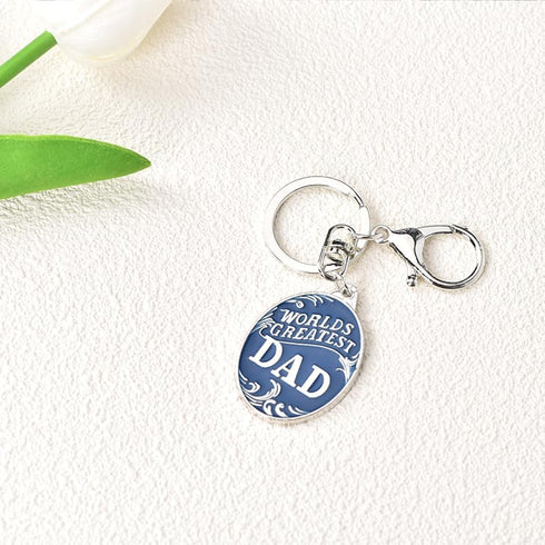 Dad Keychains Fathers Day Birthday Gifts for Men Dads Christmas Retirement Gifts from Daughter Son Daddy Papa Engraved Car Keychain Key Chain Ring...