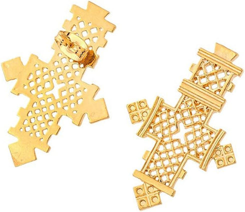 Ethiopian Cross Jewelry Sets Gold Color Wedding Party Sets for Ethiopian & Eritrean Women...
