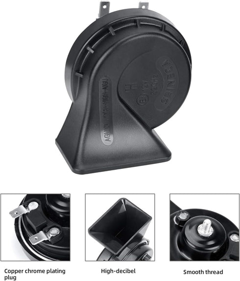 SEINECA Car Single Horn Loud Waterproof 12V High Tone Snail Electric Horn for Motorcycle Pickup RV SUV MPV Van Electric scooter. (High Tone)...