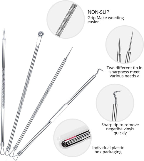 Lanties 24 Pcs Art Cutting Tools Kit, 6 Pcs Carving Craft Paper Pen Cutting Tool with 12 Pcs Refills 4 Pcs Weeding Art Tool Double Sided Cutting M...