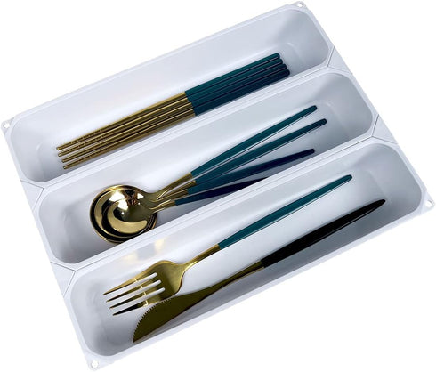 custom silverware tray small drawer organizer for utensils holder 7.5 ines cutlery tray, DIY organizer for silverware, flatware, knives in Kitchen...