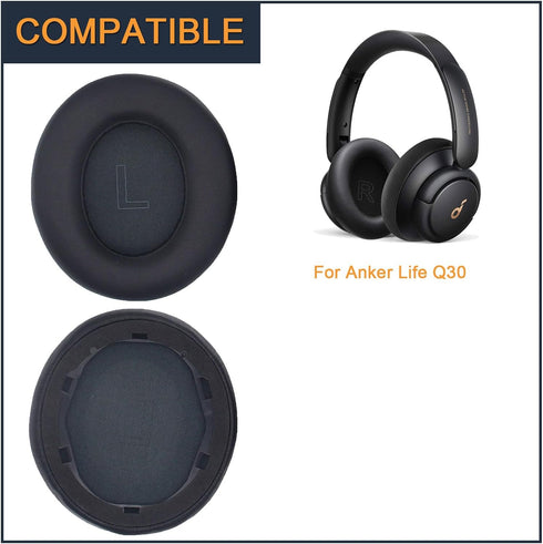 Earpads for Anker Soundcore Life Q30 q30bt Q35 Replacement Ear Cushion Pads with Protein Leather and Memory Foam for Replacement Ear Cushion Pads ...