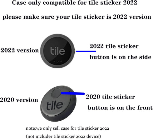 Case for Tile Sticker (2022) 2-Pack. Small Bluetooth Tracker Cover, Protective Holder for Remote Finder and Item Locator, Pets Dog Cat Collar Acce...