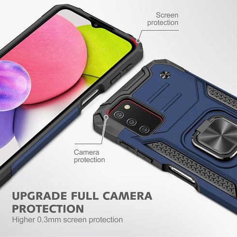 HNHYGETE Samsung Galaxy A03s Case, Samsung A03s Case, with HD Screen Protector, 360°Military Grade Rotatable Kickstand (Heavy Duty) Shockproof Pro...