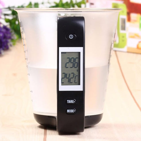 1Pcs Digital kitchen Electronic Measuring Cup Scale Household Jug Scales with LCD Display Temp Measurement 16x12.5x13.5cm (black)...