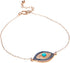 GiveAbay Essentials womens 18k Yellow Gold Plated Sterling Silver Stabilized Turquoise with Created Blue and White Sapphire Evil Eye Necklace, 18", ...