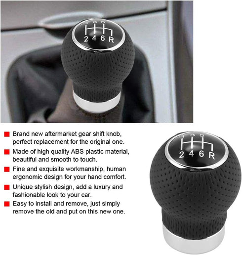 Gear Shift Handle, 5 Speed Universal Car Gear Shift Knob Head Gear Shift Knob Adapter(6 Speed)...