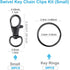 Black Keychain Key Chain Rings Clips Bulk (60pcs, Small), Swivel Lanyard Snap Hooks (32mm) X 30pcs + Key Rings X 30pcs, for Keychain Crafts Resin ...