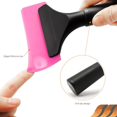 EHDIS Small Squeegee 5 inch Rubber Window Tint Windshield Scraper for Car,Glass, Mirror, Shower, Door,Bathroom Cleaning (Pink)...